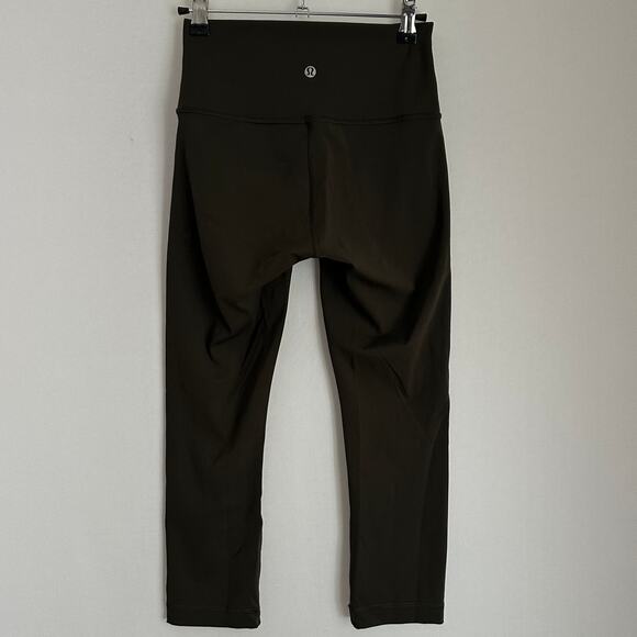 Lululemon Wunder Under Crop High Rise Full-On Luxtreme 21" Dark Olive Sz 4 - Picture 3 of 8